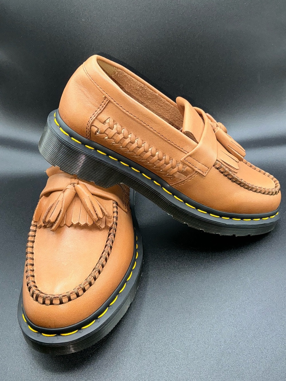 Dr. Martens Brown Leather Tassel Loafers Unisex US 6/7 New Never Worn